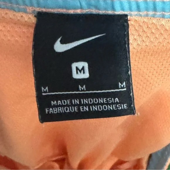 Nike peach color Swim Shorts with Blue Accents - Picture 4 of 4